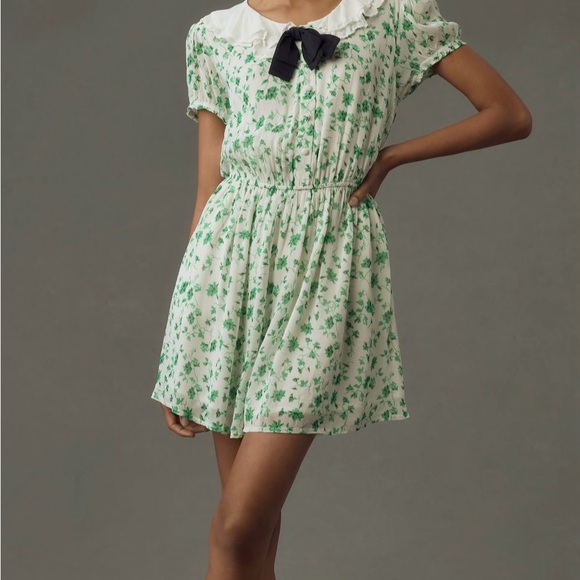 Maeve Short Sleeve Collared Mini Dress - Anthropologie - Picture 3 of 10
